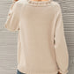 Ruffled Quarter-Button Sweater