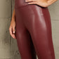 Double Take PU High Waist  Straight Pants