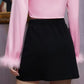 Decorative Button Slit Mini Skirt