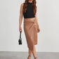 Twist Detail High Waist Skirt