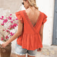 Lace Detail Round Neck Peplum T-Shirt