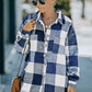 Plaid Button Up Dropped Shoulder Jacket