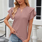 Eyelet Notched Short Sleeve T-Shirt