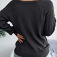 Decorative Button Cable-Knit Sweater