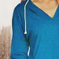 Drawstring Dropped Shoulder Long Sleeve Hoodie