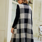 Plaid Lapel Collar Sleeveless Cardigan