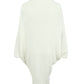 Fringe Detail Long Sleeve Ribbed Poncho