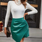 Ruched PU Mini Skirt