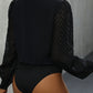 Ruched Surplice Long Sleeve Bodysuit