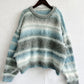 Striped Round Neck Long Sleeve Sweater