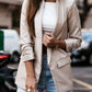 Faux Leather Open Front Blazer