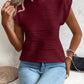 Mock Neck Cap Sleeve T-Shirt