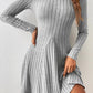 Mock Neck Long Sleeve Mini Dress