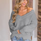 Frayed Hem Dropped Shoulder Sweater