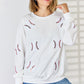 Sequin Ball Round Neck Dropped Shoulder Sweatshirt