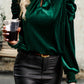 Mock Neck Puff Sleeve Blouse