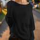 Texture Round Neck Long Sleeve Sweater