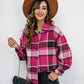 Plaid Button Up Collared Neck Jacket