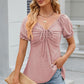 Eyelet Drawstring Short Sleeve T-Shirt