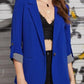 Lapel Collar Roll-Tab Sleeve Blazer