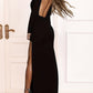 Split Backless Long Sleeve Dress