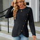 Round Neck Long Sleeve Blouse