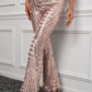 Double Take Sequin High Waist Flared Pants