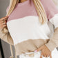 Color Block Dropped Shoulder Blouse