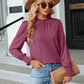 Frill Mock Neck Long Sleeve Blouse