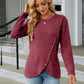 Round Neck Long Sleeve Blouse