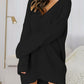 V-Neck Long Sleeve Mini Sweater Dress