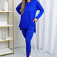 Zenana Ready to Relax Full Size Brushed Microfiber Loungewear Set in Bright Blue