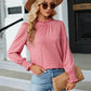 Frill Mock Neck Long Sleeve Blouse