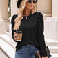 Round Neck Puff Sleeve Blouse