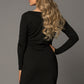 Long Sleeve Plunge Ribbed Bodycon Dress