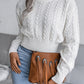 Cable-Knit Round Neck Sweater