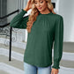 Frill Mock Neck Long Sleeve Blouse