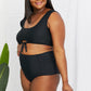 Marina West Swim Sanibel Crop Swim Top and Ruched Bottoms Set in Black