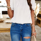 Ruched Mock Neck Short Sleeve Blouse