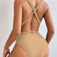 Tied Crisscross Wide Strap One-Piece Swimwear