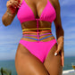 Halter Neck Strappy One-Piece Swimsuit