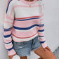 Striped Drop Shoulder Round Neck Pullover Sweater