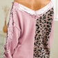 Leopard Sequin V-Neck Long Sleeve Sweater