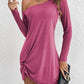 Twisted One-Shoulder Long Sleeve Mini Dress