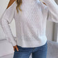 Cable-Knit Turtleneck Cold Shoulder Sweater