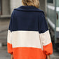 Color Block Quarter Zip Sweatshirt