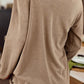 Distressed Pocketed Round Neck Long  Sleeve T-Shirt