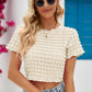 Round Neck Short Sleeve Crop Top