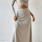 Ribbed Round Neck Top and Skirt Set