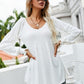 V-Neck Lantern Sleeve Blouse